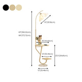 Modern Floral Adjustable Floor Lamp with Shelves #size