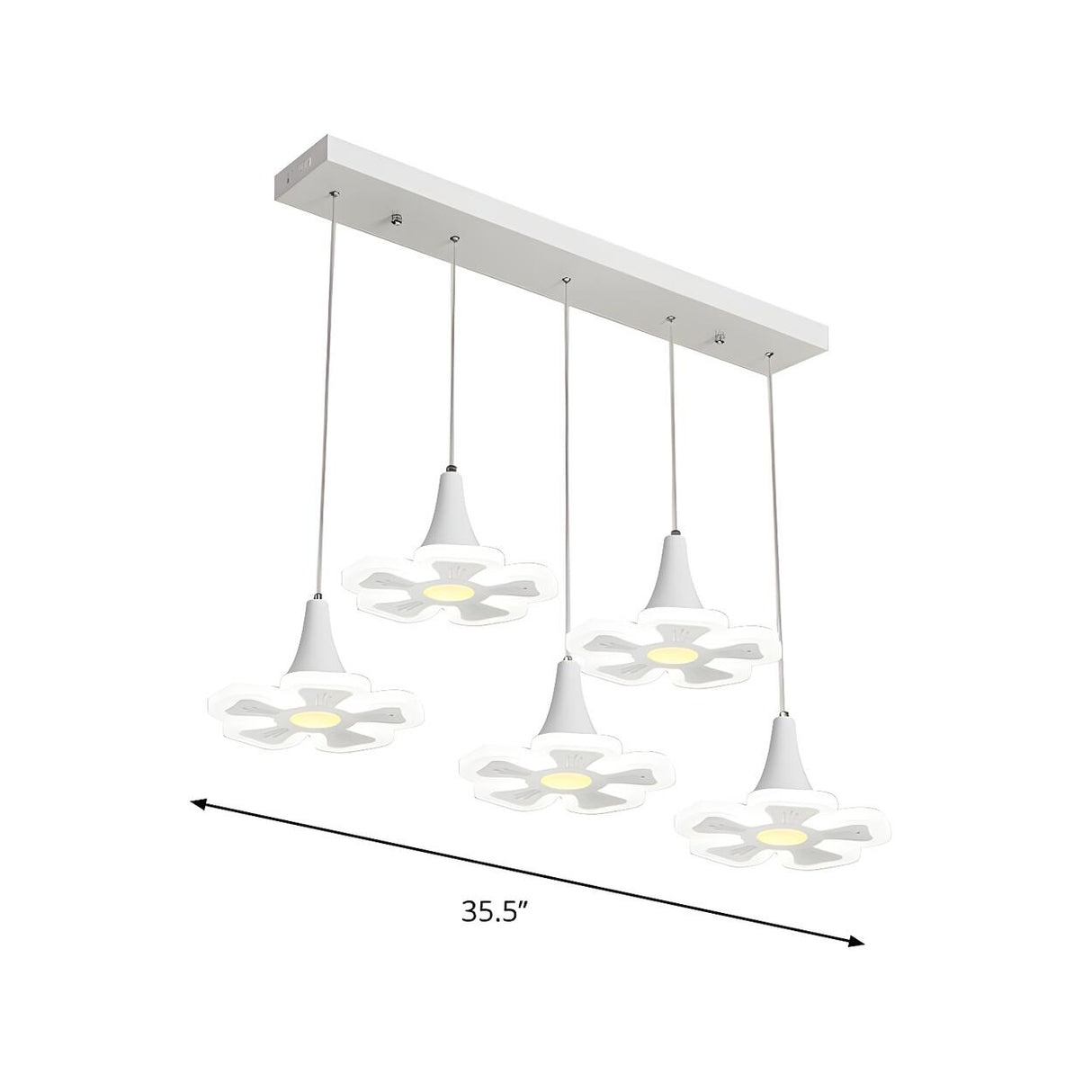 Modern Flower Acrylic LED Dining Room Pendant Light Image - 10