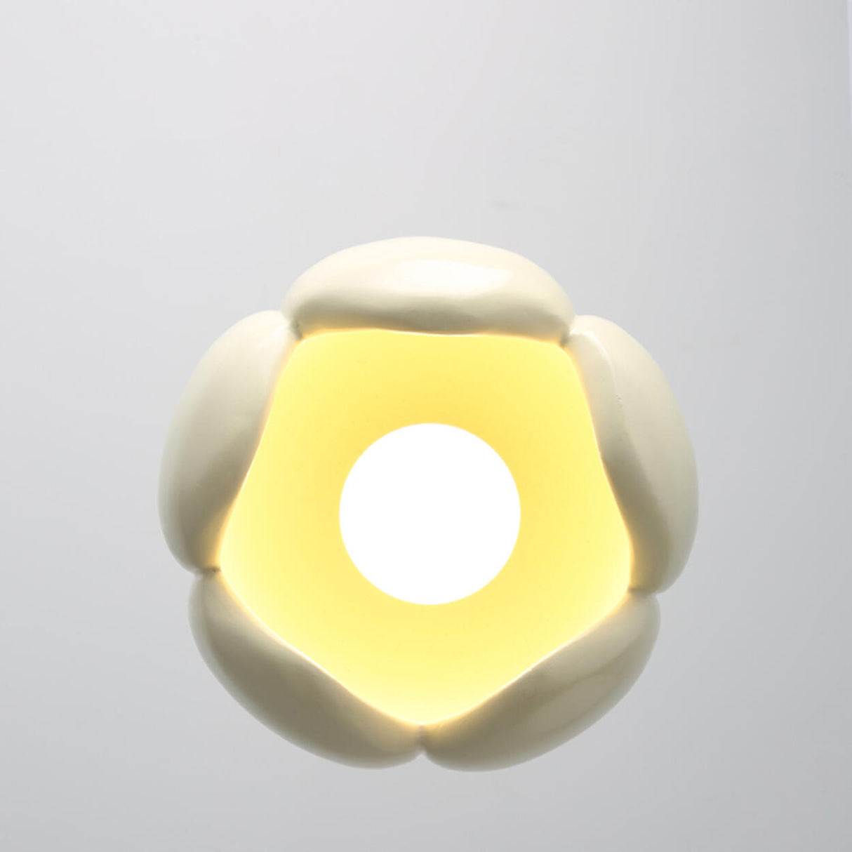 Modern Flower Bud Green Ivory Resin Pendant Light Bedroom Image - 10