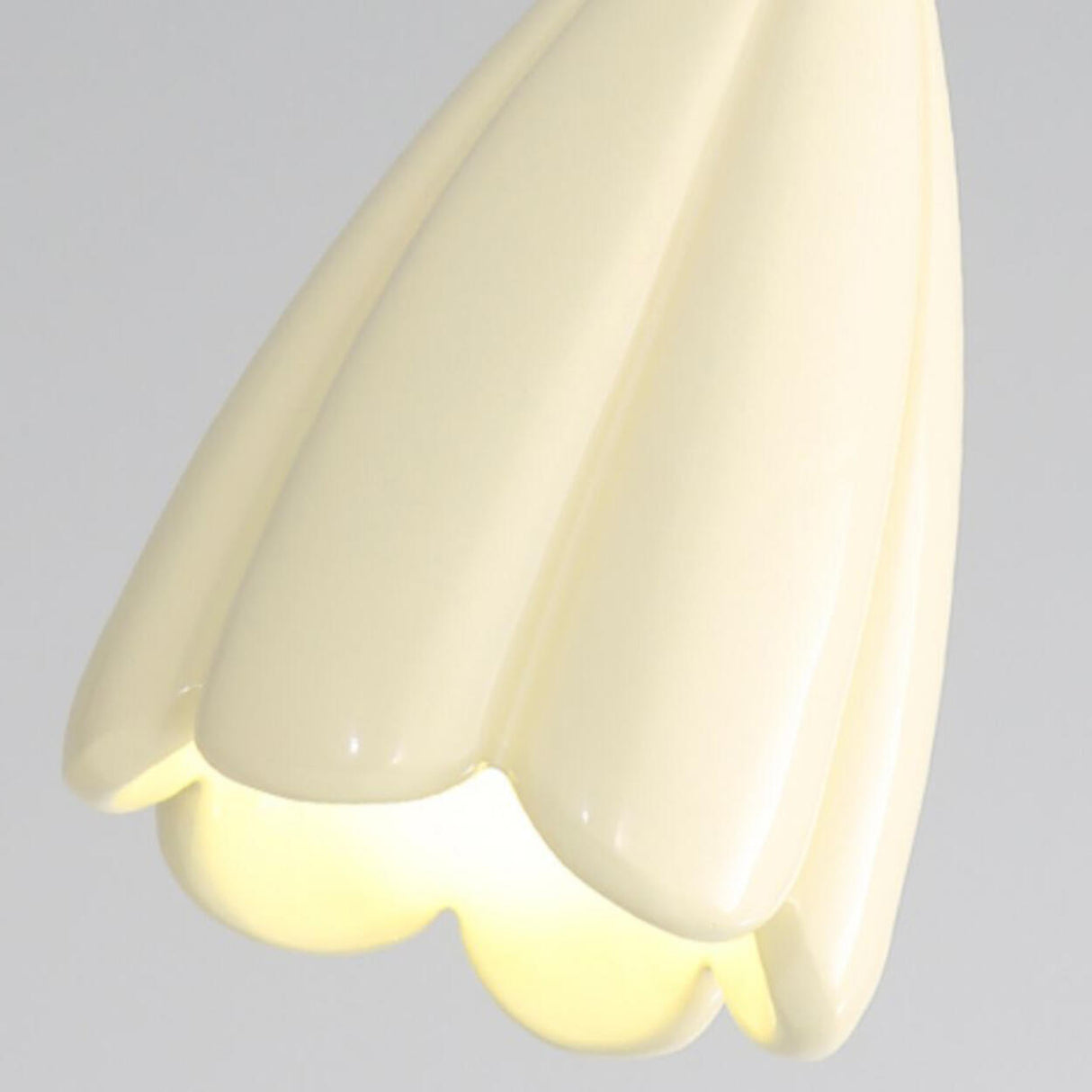 Modern Flower Bud Green Ivory Resin Pendant Light Bedroom Image - 13