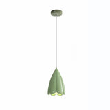 Modern Flower Bud Green Ivory Resin Pendant Light Bedroom Image - 7