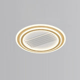Modern Flush Geometric Bladeless Ceiling Fan with Light Image - 19