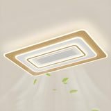 Modern Flush Geometric Bladeless Ceiling Fan with Light Image - 8