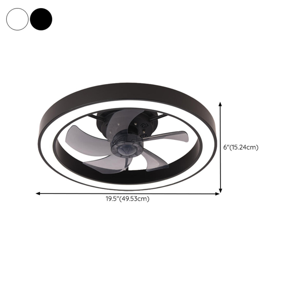 Modern Flush Mount Minimalist Round Ceiling Fan Light 