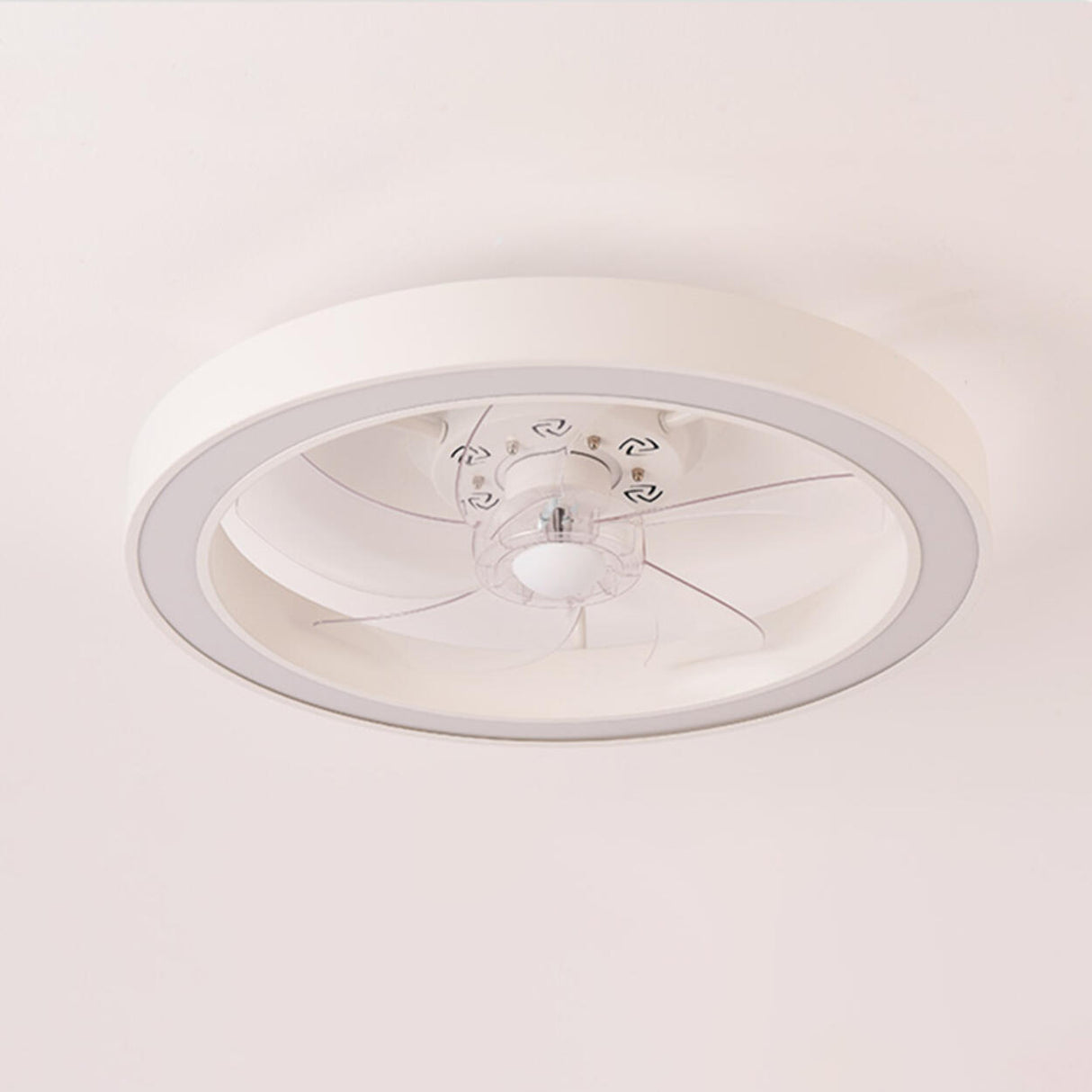 Modern Flush Mount Minimalist Round Ceiling Fan Light Image - 7