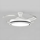 Modern Flush Mount Round LED Ceiling Fan with Light Image - 15