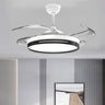 Modern Flush Mount Round LED Ceiling Fan with Light Image - 6