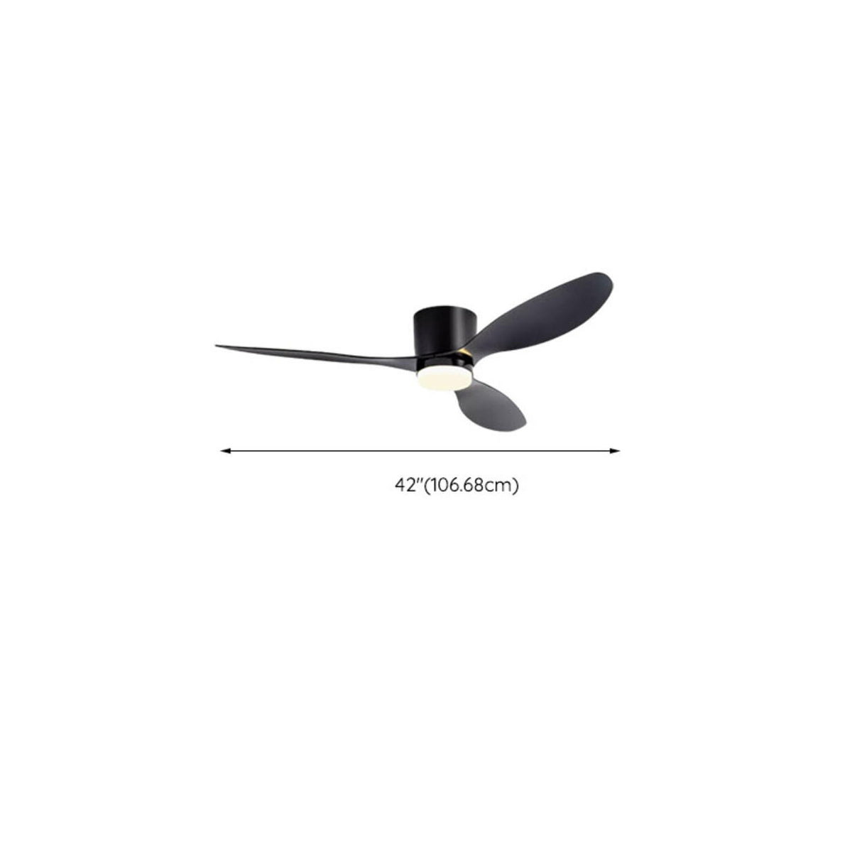 Modern Flush Mount  Wood Grain Blades Ceiling Fan Light 