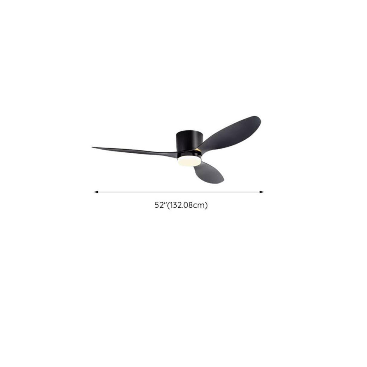 Modern Flush Mount  Wood Grain Blades Ceiling Fan Light Image - 11