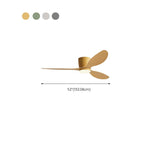 Modern Flush Mount  Wood Grain Blades Ceiling Fan Light Image - 13