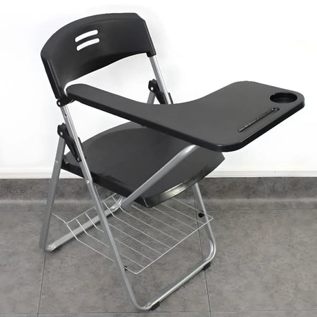 Modern Foldable Conference Black Polymer Office Chair Image - 1