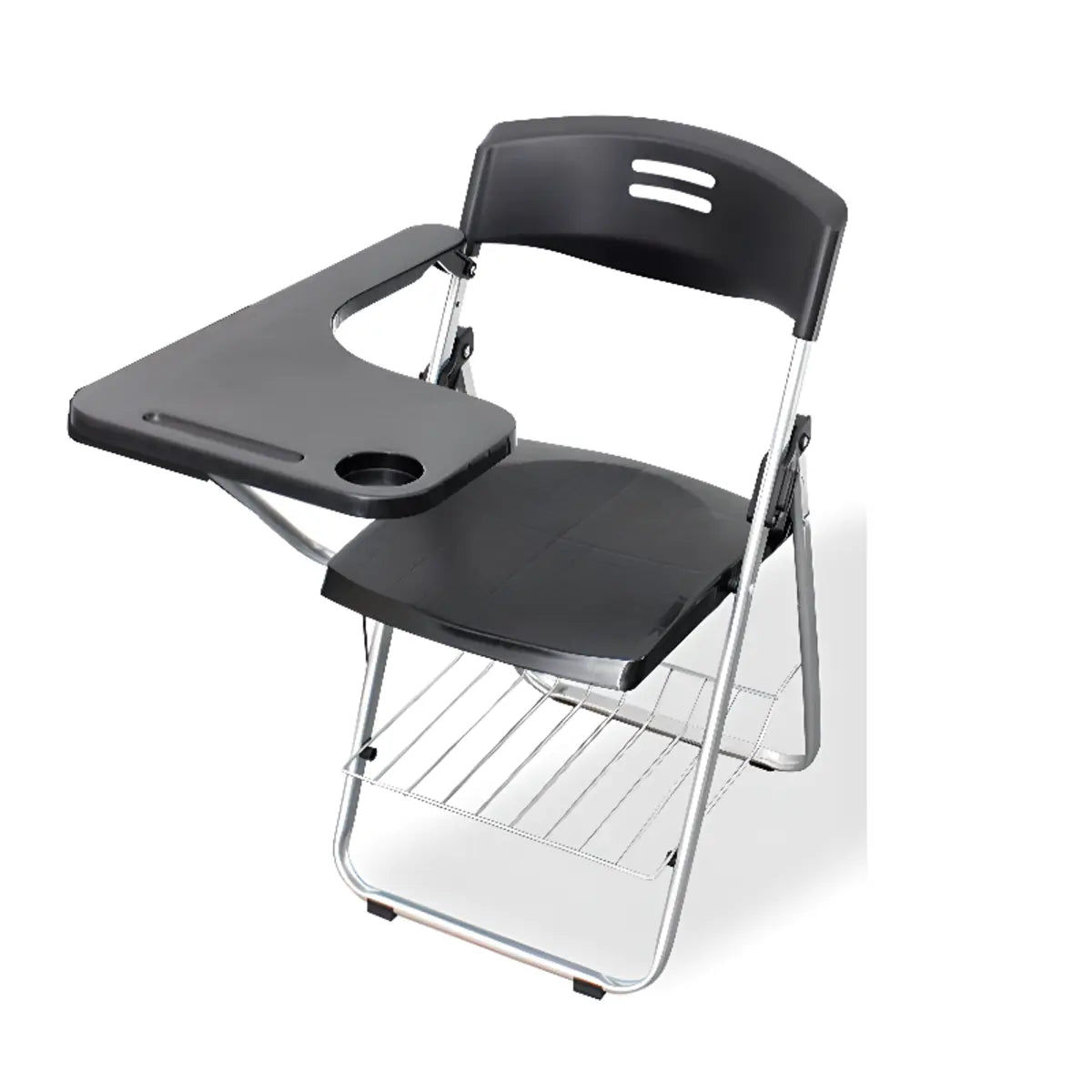 Modern Foldable Conference Black Polymer Office Chair Image - 10