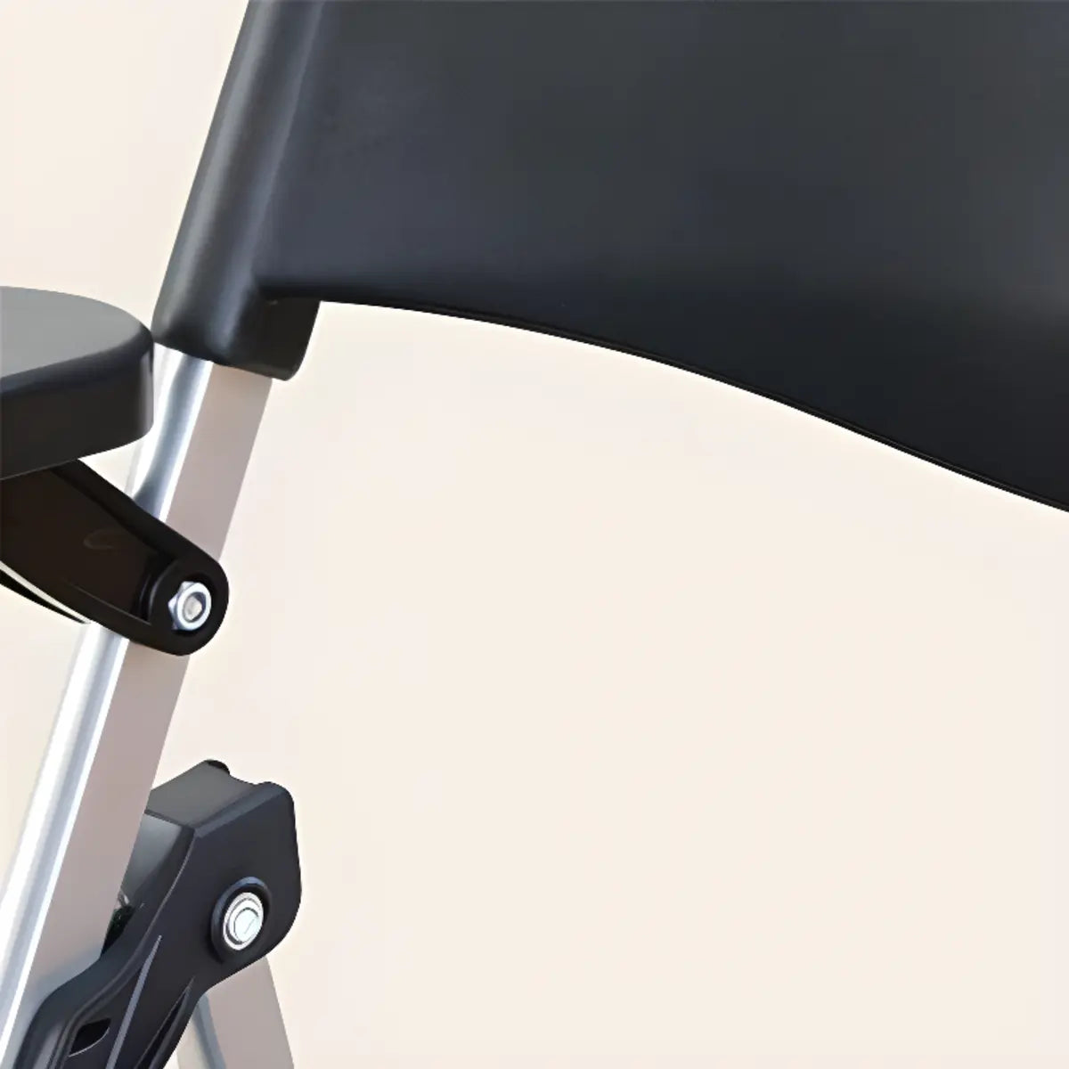 Modern Foldable Conference Black Polymer Office Chair Image - 17