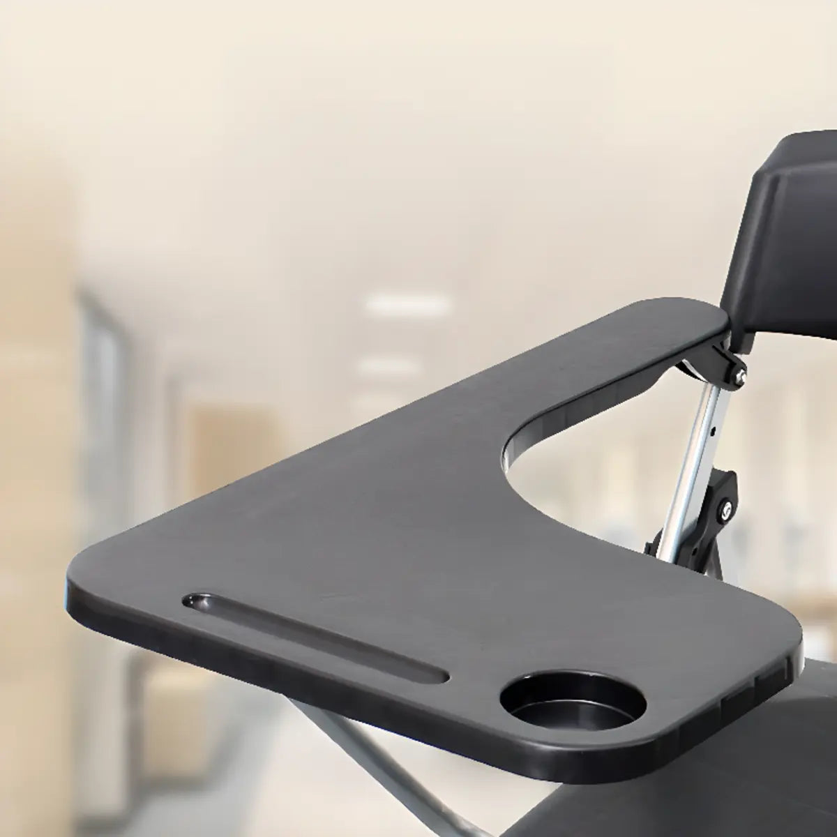 Modern Foldable Conference Black Polymer Office Chair Image - 23