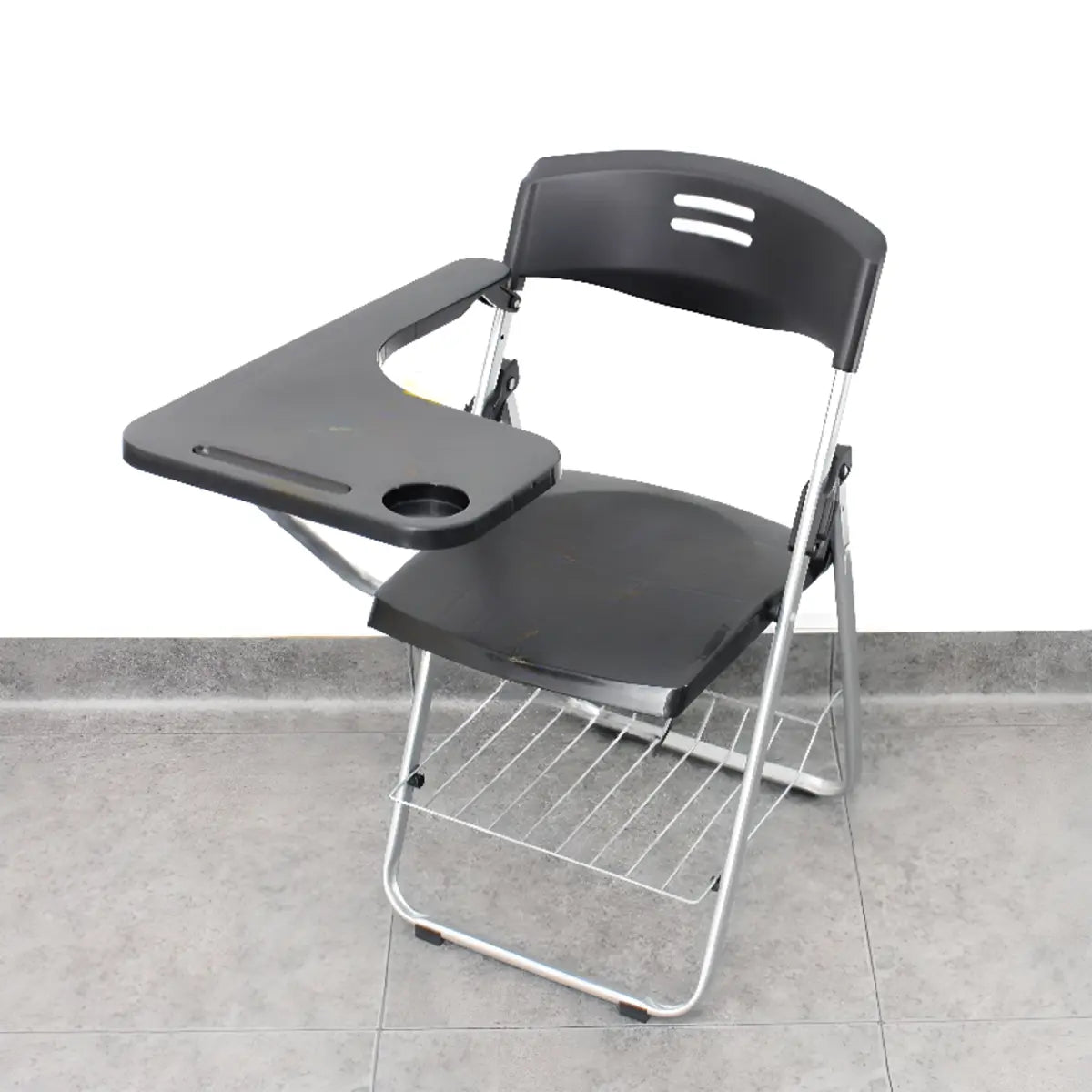 Modern Foldable Conference Black Polymer Office Chair Image - 27