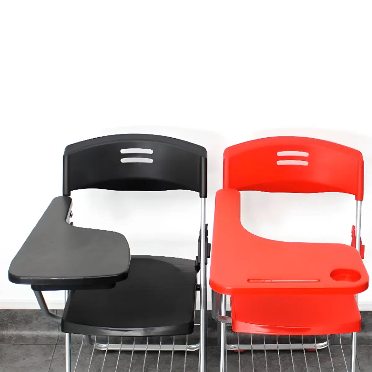 Modern Foldable Conference Black Polymer Office Chair Image - 3