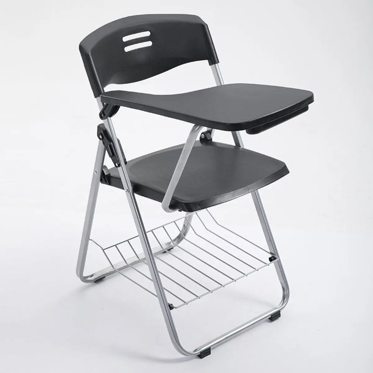 Modern Foldable Conference Black Polymer Office Chair Image - 8