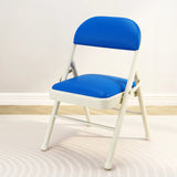 Modern Foldable Faux Leather Black Compact Office Chair Image - 11