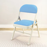 Modern Foldable Faux Leather Black Compact Office Chair Image - 12