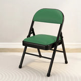 Modern Foldable Faux Leather Black Compact Office Chair Image - 17