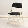 Modern Foldable Faux Leather Black Compact Office Chair Image - 21