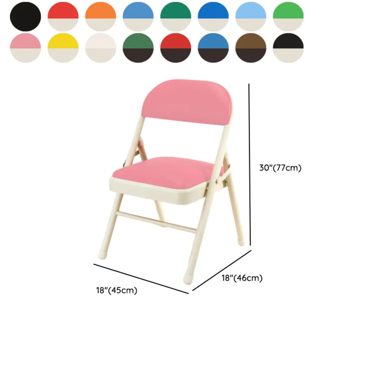 Modern Foldable Faux Leather Black Compact Office Chair 