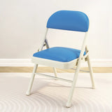 Modern Foldable Faux Leather Black Compact Office Chair Image - 8