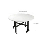 Modern Folding Oval Marble Top Dining Table White Image - 11