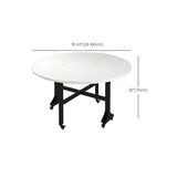 Modern Folding Oval Marble Top Dining Table White Image - 13