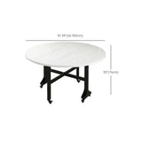 Modern Folding Oval Marble Top Dining Table White Image - 14