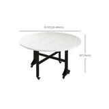 Modern Folding Oval Marble Top Dining Table White Image - 17