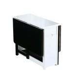 Modern Folding Storage Rectangle Rubberwood Dining Table Image - 10
