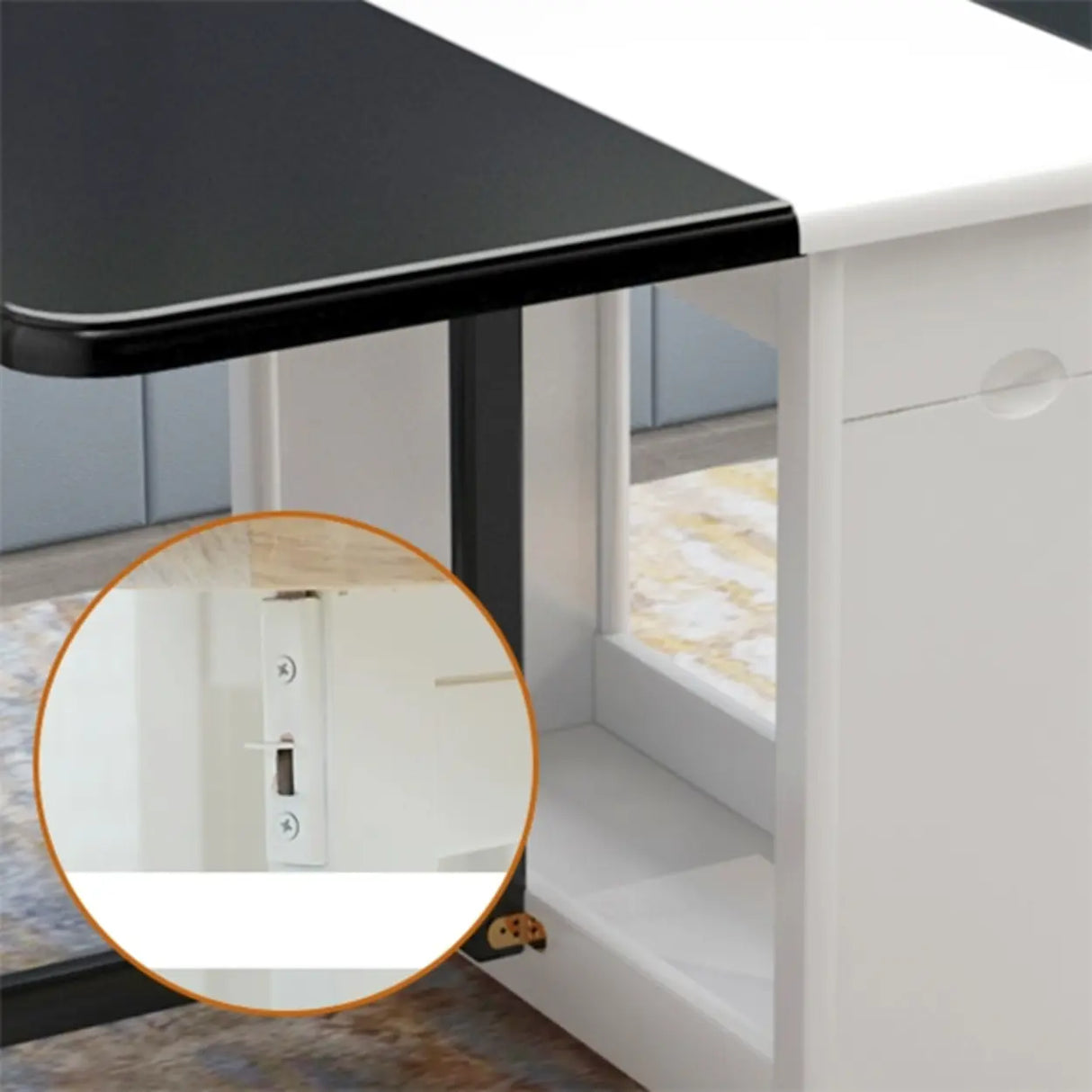 Modern Folding Storage Rectangle Rubberwood Dining Table Image - 14