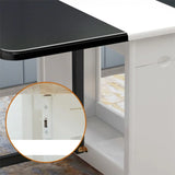 Modern Folding Storage Rectangle Rubberwood Dining Table Image - 14
