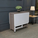 Modern Folding Storage Rectangle Rubberwood Dining Table Image - 5