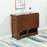 Modern Folding Storage Rectangle Rubberwood Dining Table Image - 9