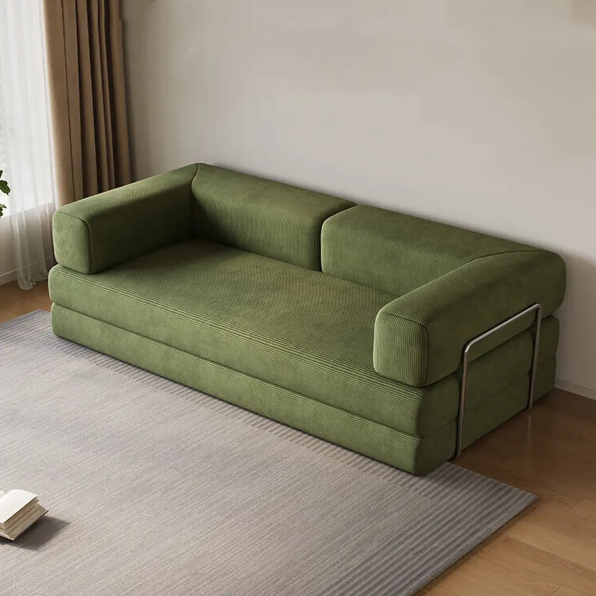 Modern Frameless Corduroy Compressed Modular Sofa in a Box Image - 4