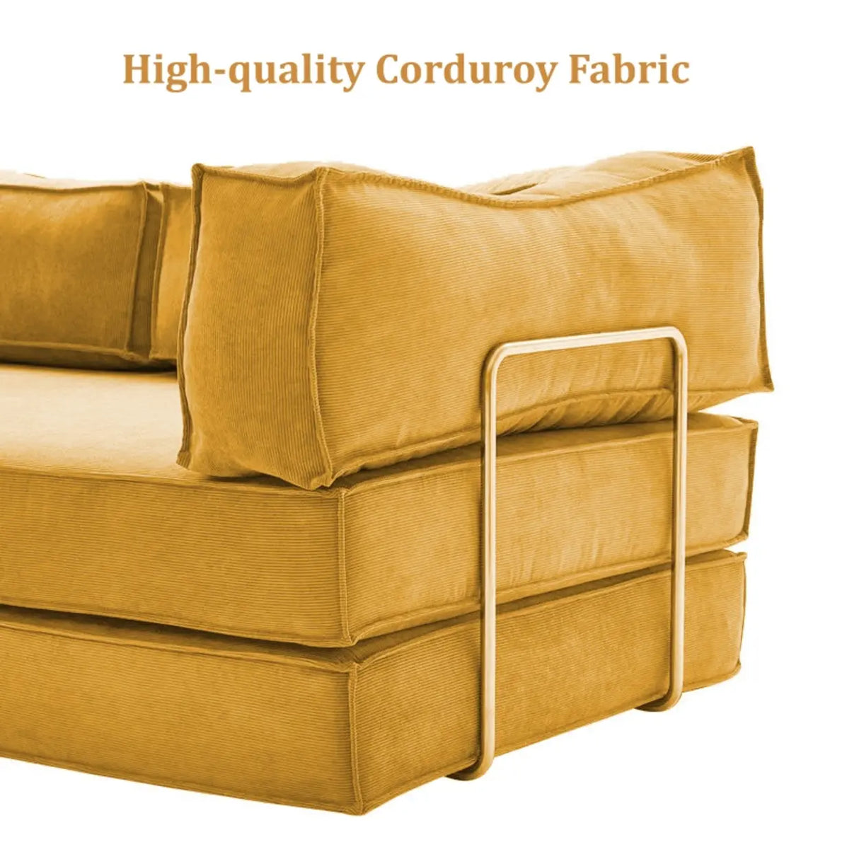 Modern Frameless Corduroy Compressed Modular Sofa in a Box Image - 7