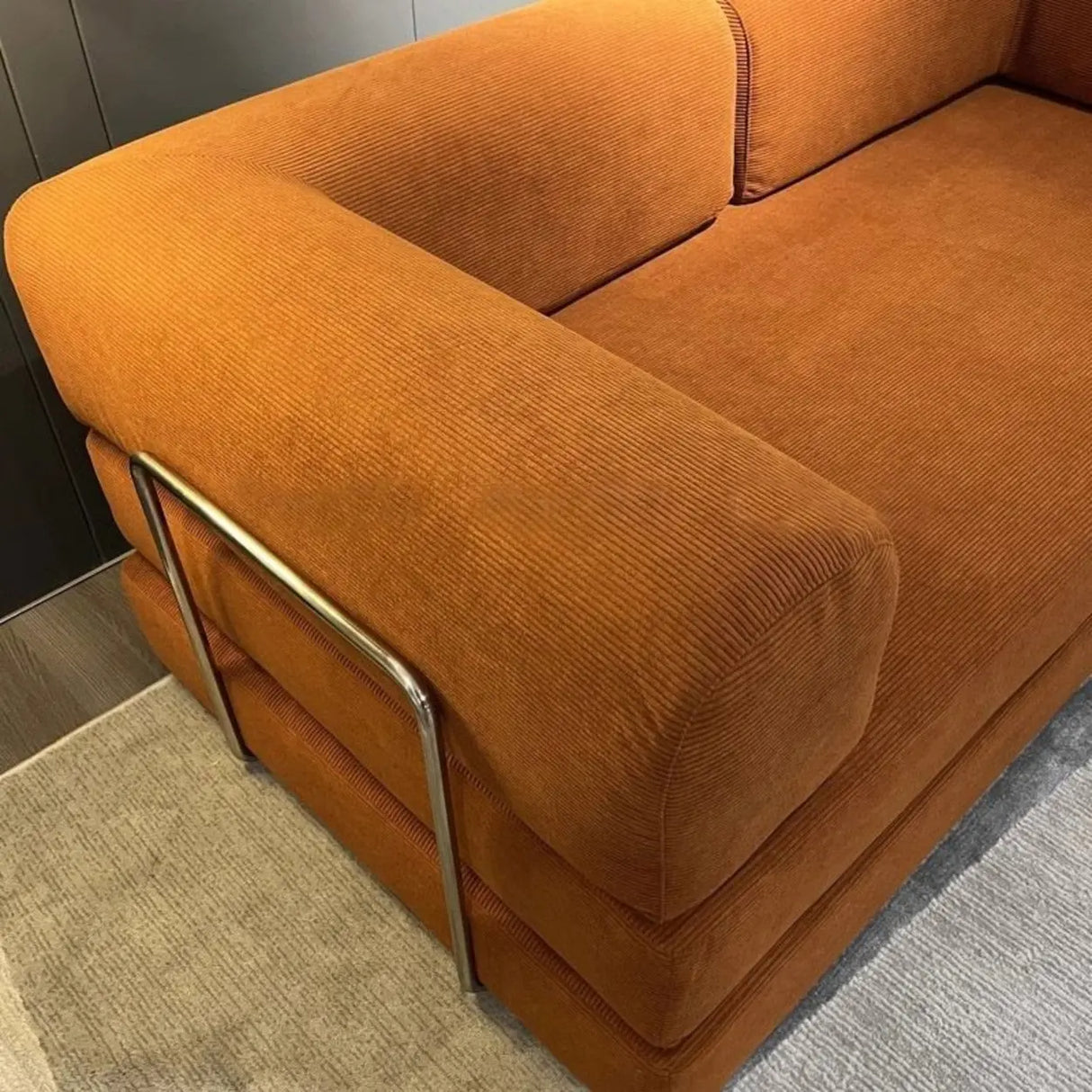 Modern Frameless Corduroy Compressed Modular Sofa in a Box Image - 8