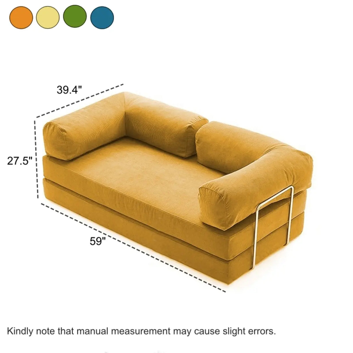 Modern Frameless Corduroy Compressed Modular Sofa in a Box 