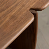 Modern Free Form Brown Wood Low Profile Coffee Table Image - 6