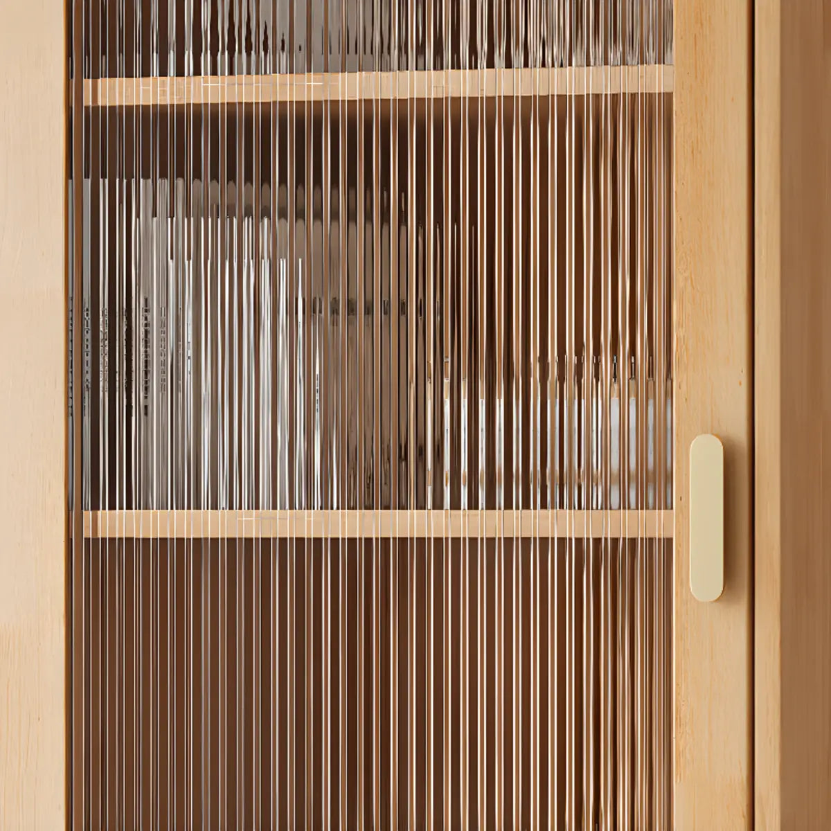Modern French White Cabinet Tall Glass Doors Bookcase Image - 8