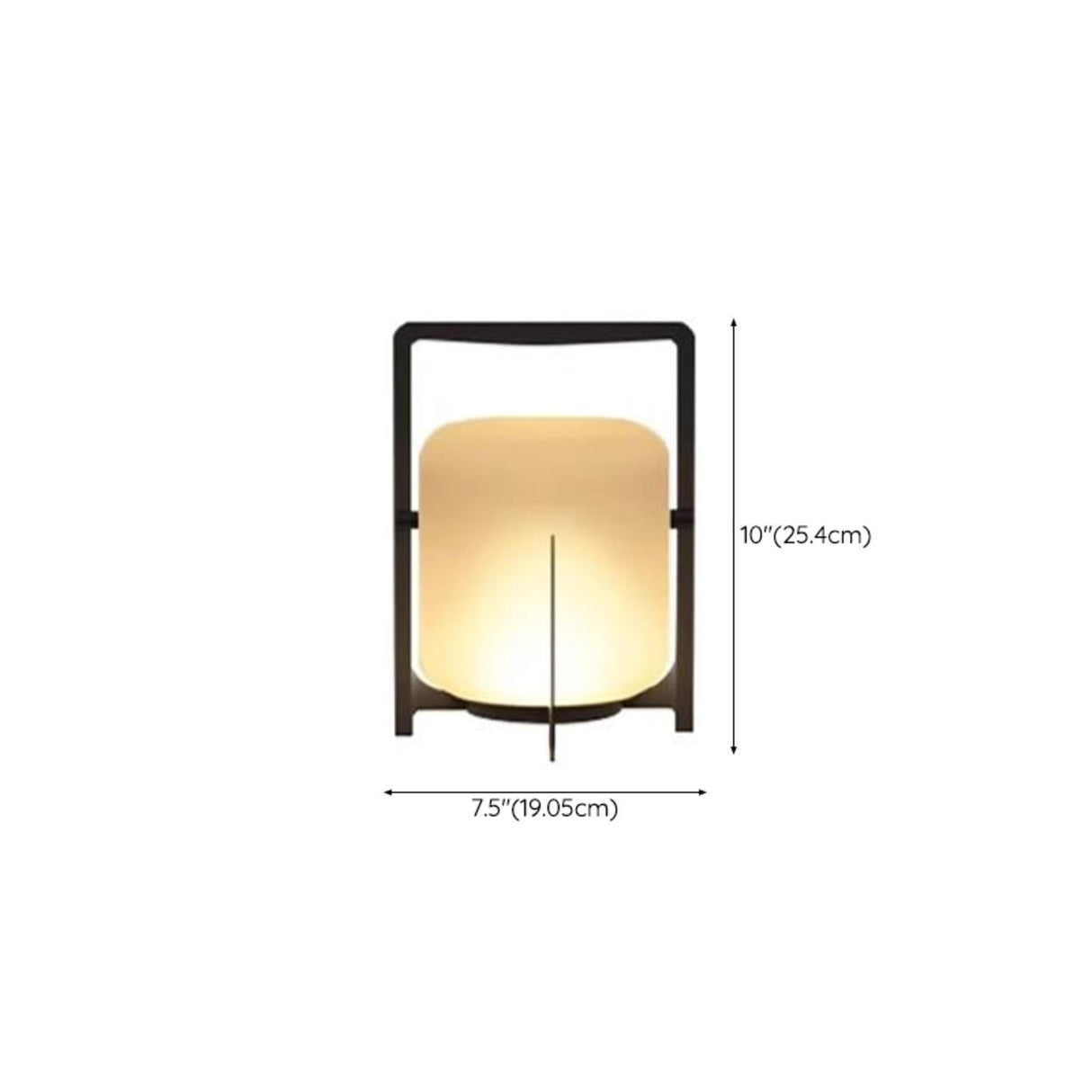 Modern Frosted Glass Cylinder Outdoor Table Lamp 