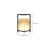 Modern Frosted Glass Cylinder Outdoor Table Lamp #size