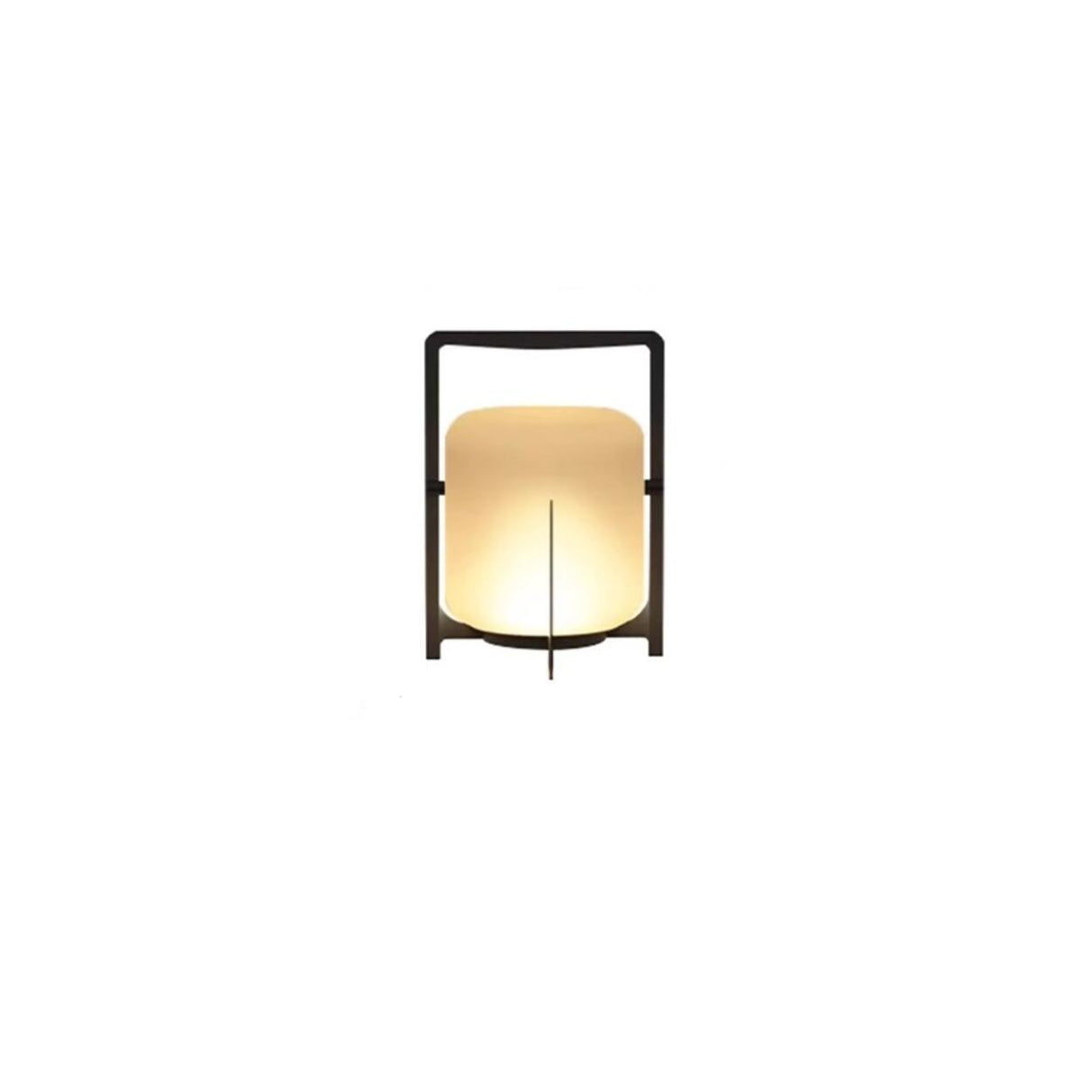 Modern Frosted Glass Cylinder Outdoor Table Lamp Image - 2