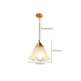 Modern Geometric Glass Gold Floral Pendant Lights #size