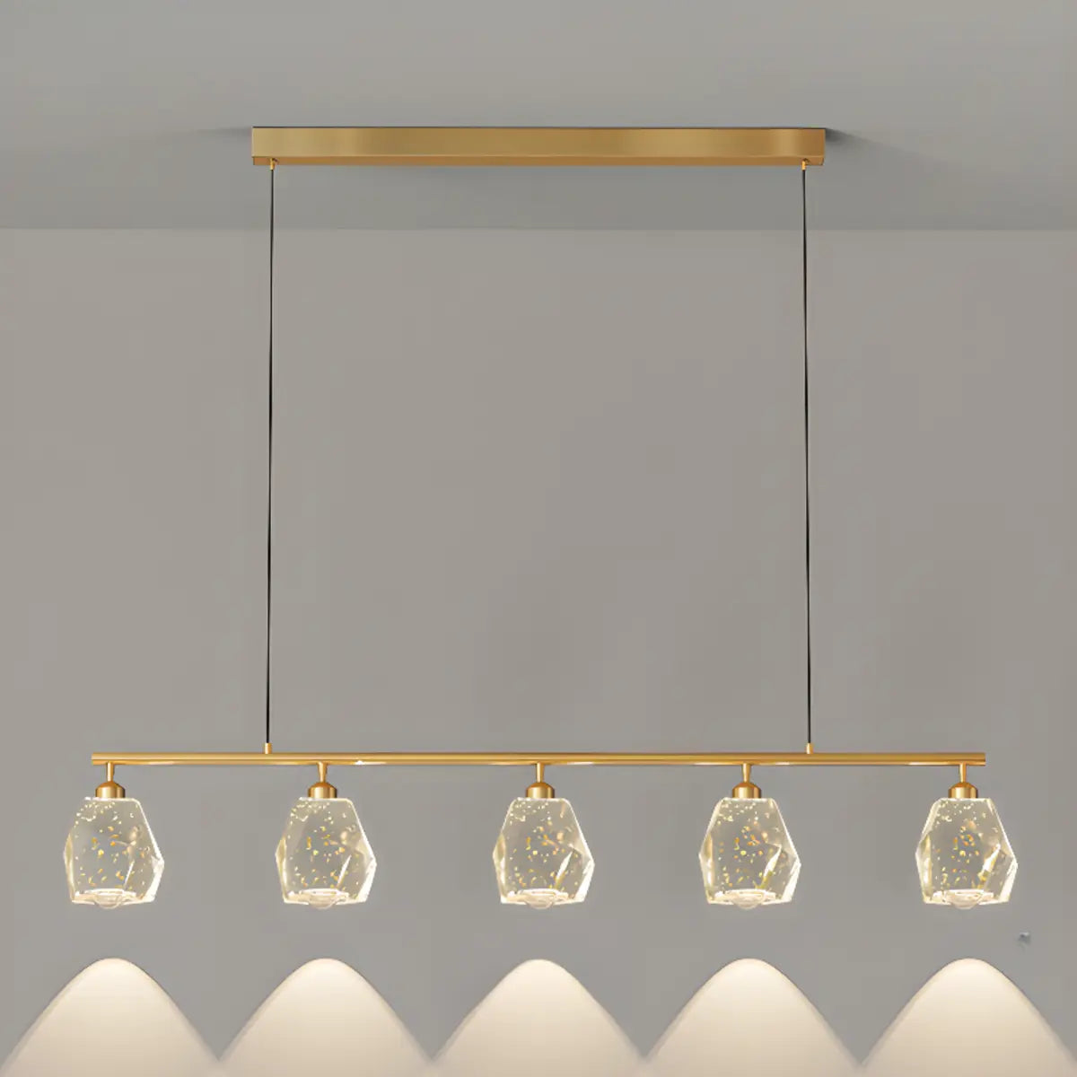 Stylish Gold Geometric Pendant Light Kitchen Island Image - 10