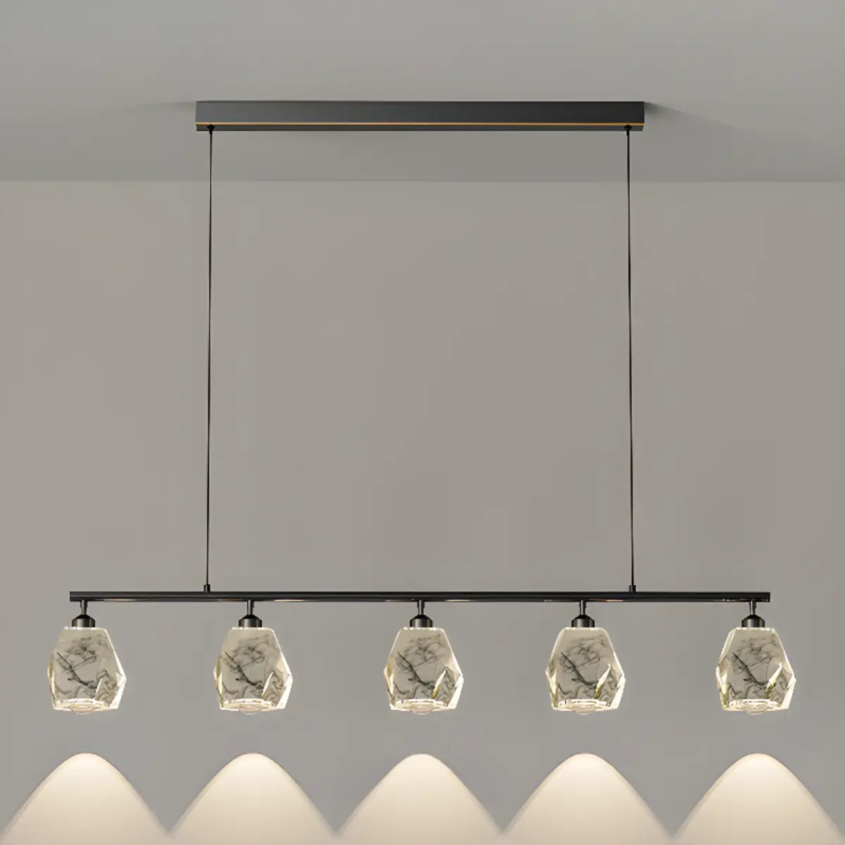 Stylish Gold Geometric Pendant Light Kitchen Island Image - 11
