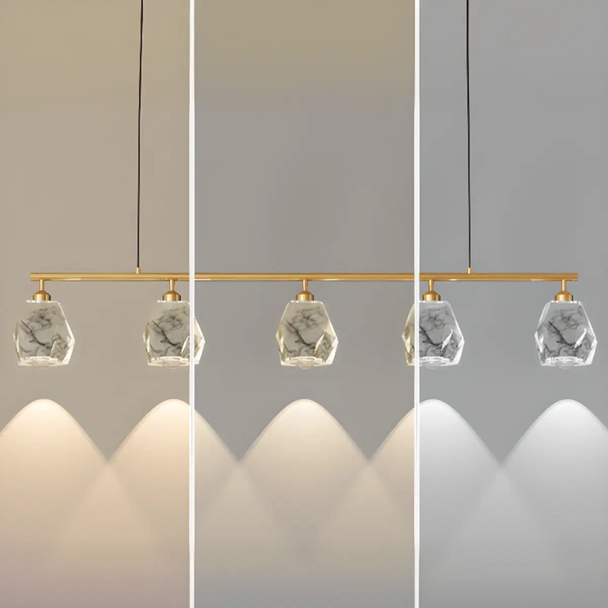 Stylish Gold Geometric Pendant Light Kitchen Island Image - 13