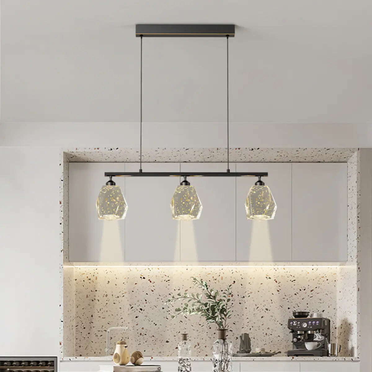Stylish Gold Geometric Pendant Light Kitchen Island Image - 4